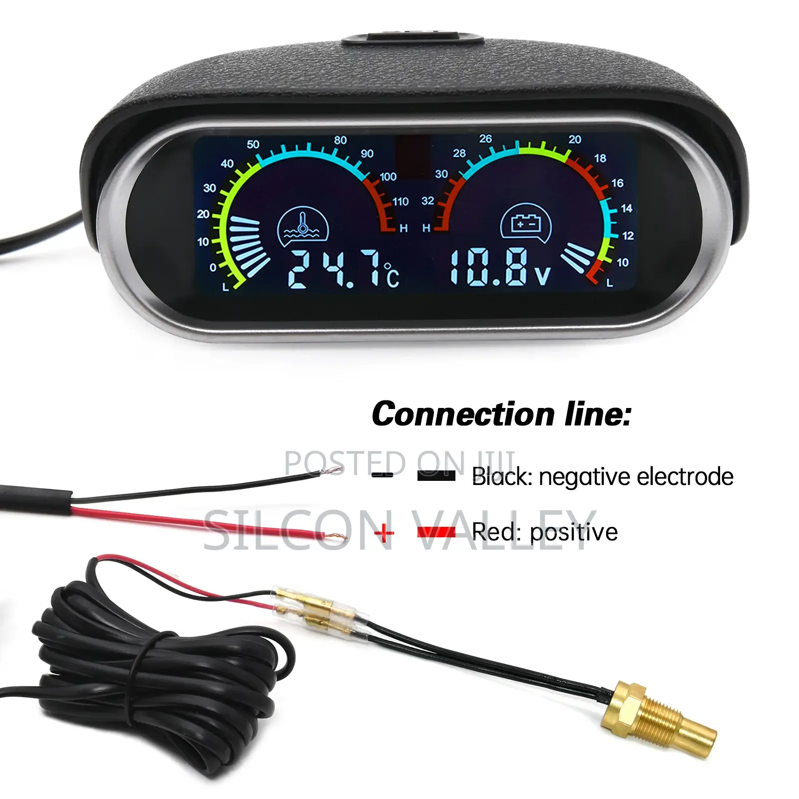 Car Digital Univesal Temperature and Voltage 2-in-1