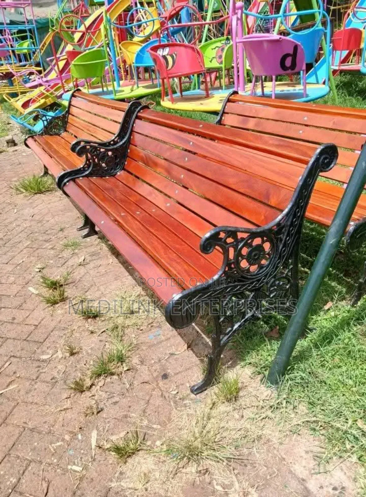 Cast Legs Wooden Outdoor Bench
