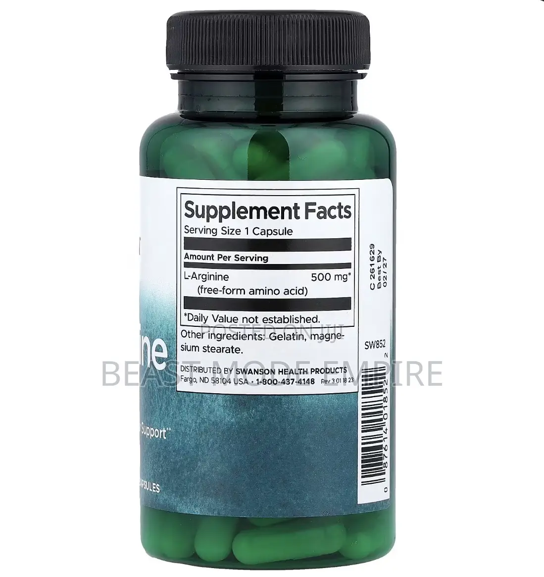L-Arginine 500mg Made in Usa