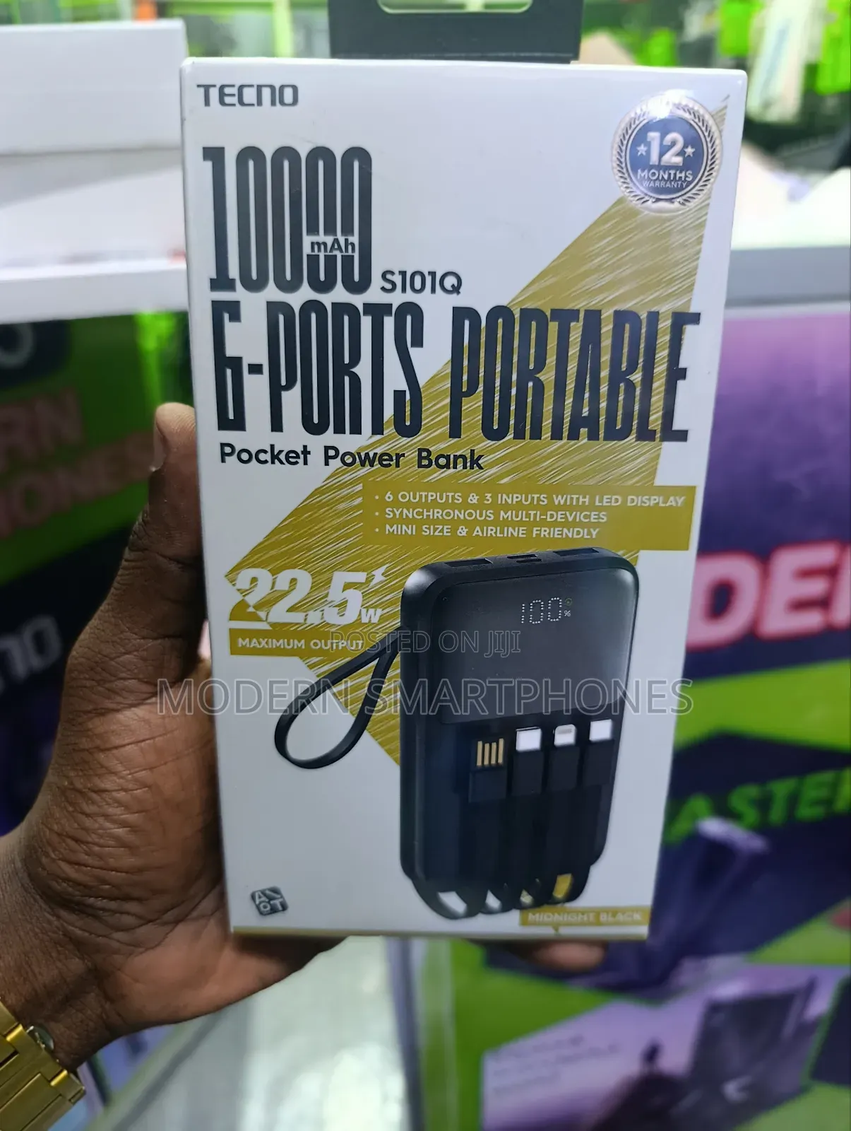 Tecno S101q 10000mah Portable Powerbank 22.5w Fast Charging