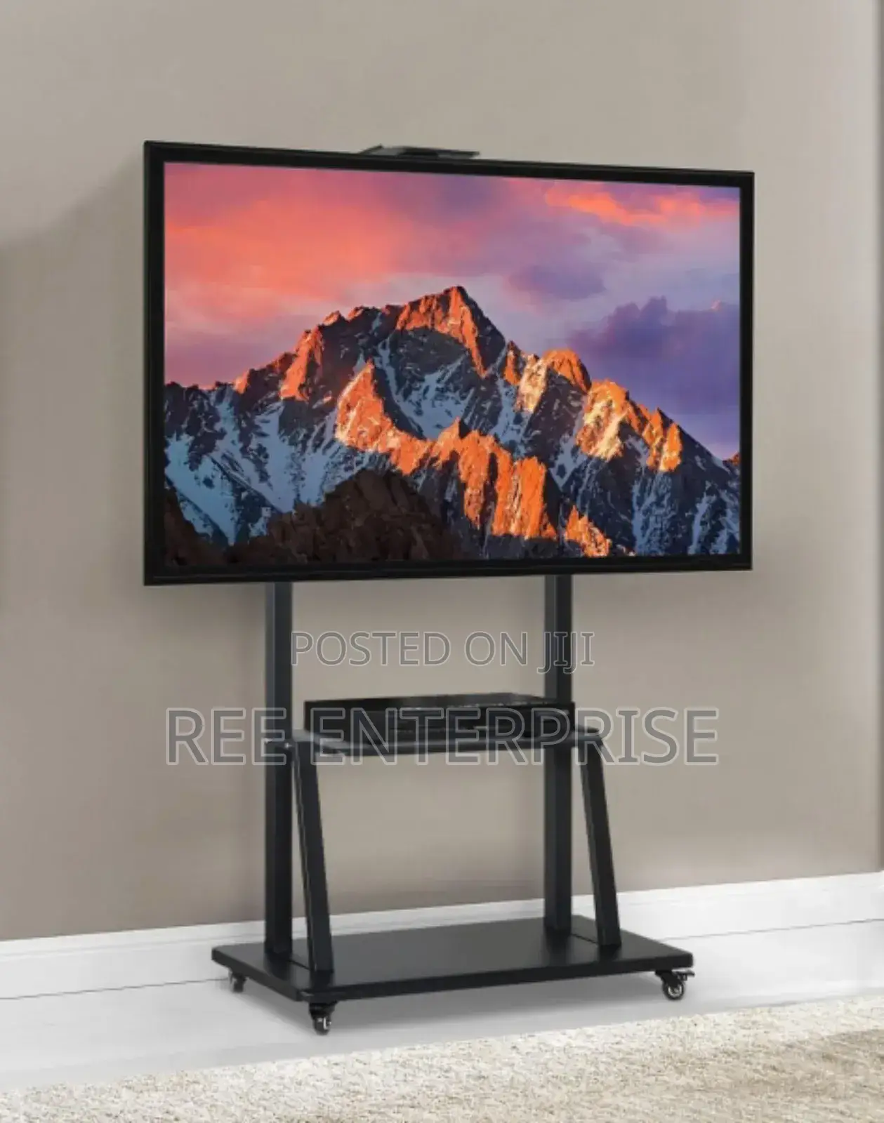 60-100 Inches Tv Mobile Tv Trolley Stand With Wall Mount