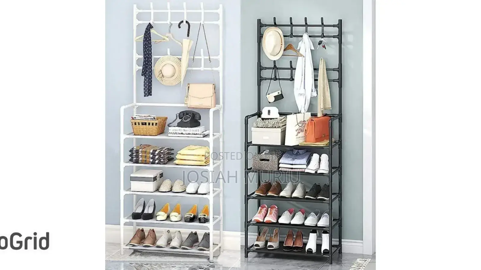5-Tier Multifunctional Shoe, Hat and Cloth Hanger Rack -