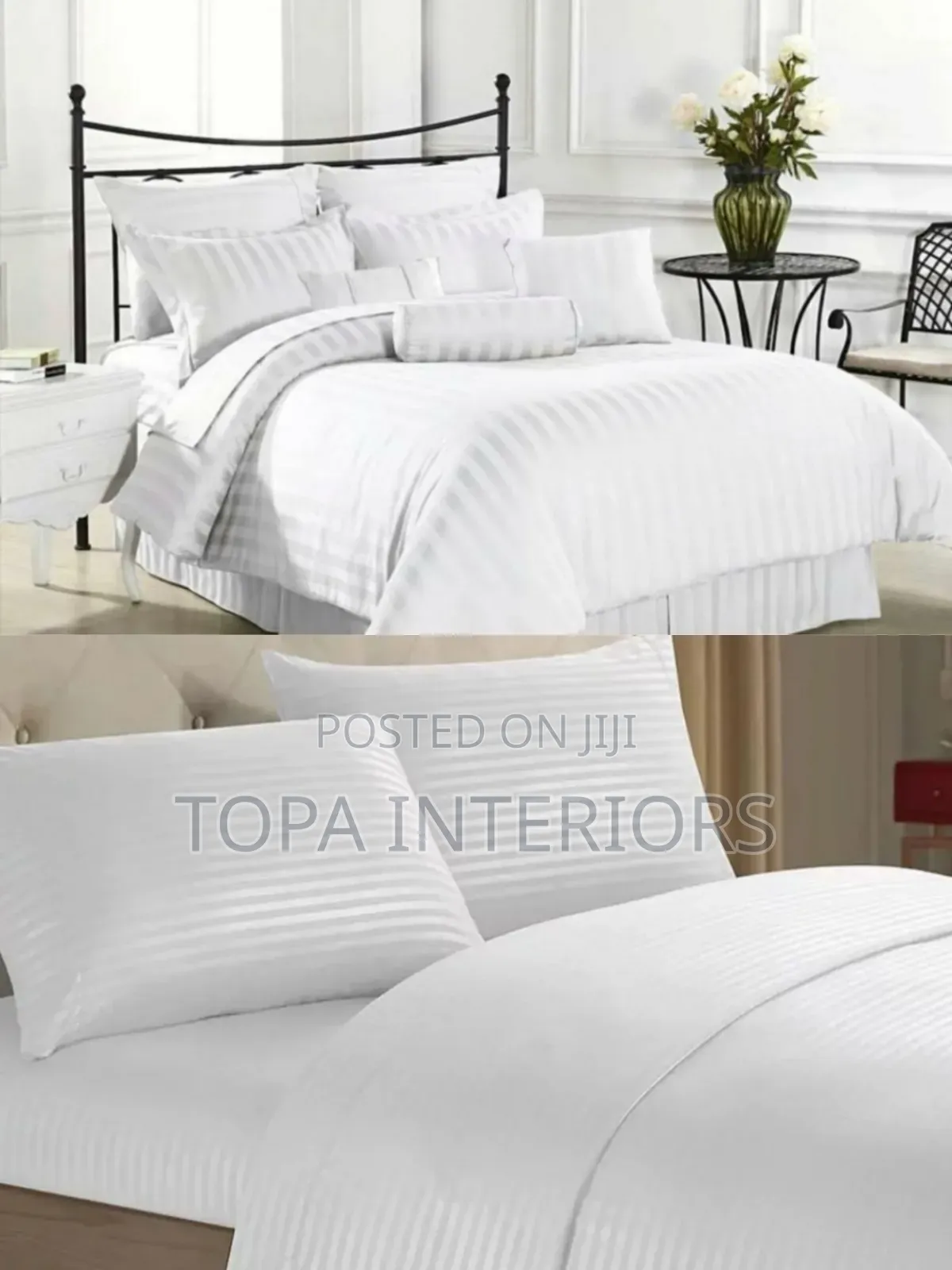 White Striped King Size Striped Duvet Cover Sets
