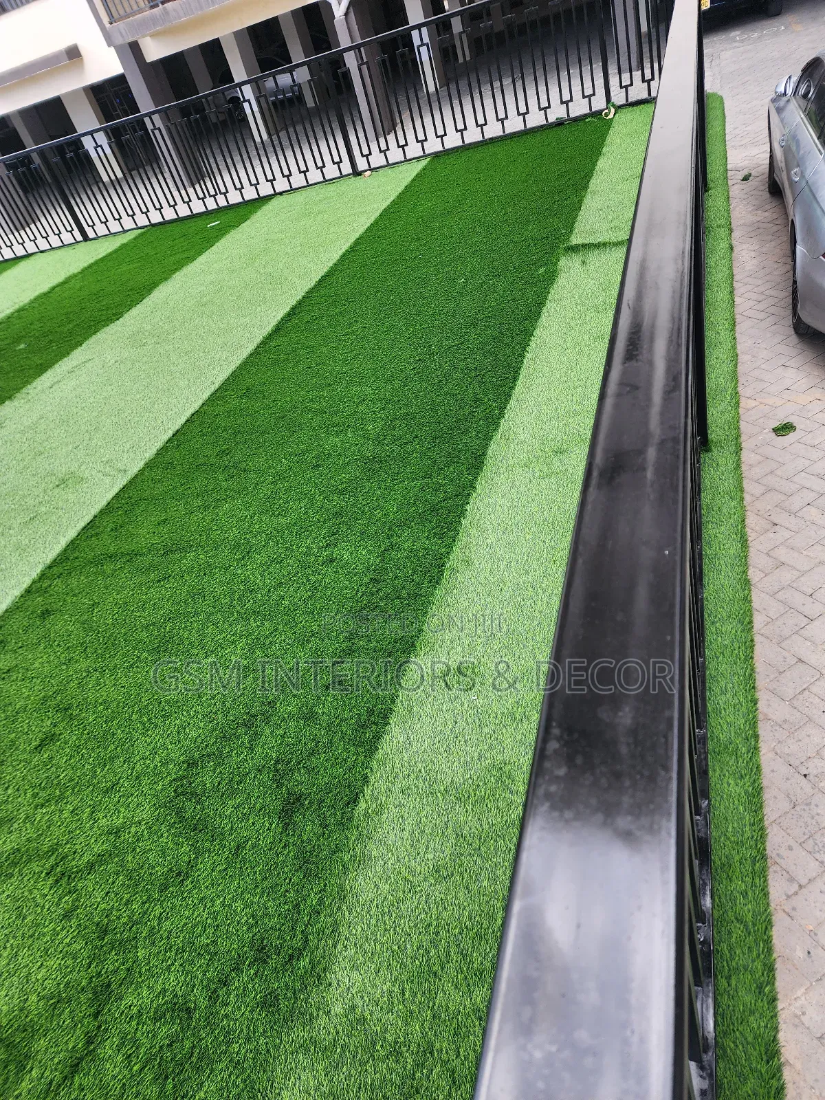 Artificial Green Grass Carpets Parallel Grained