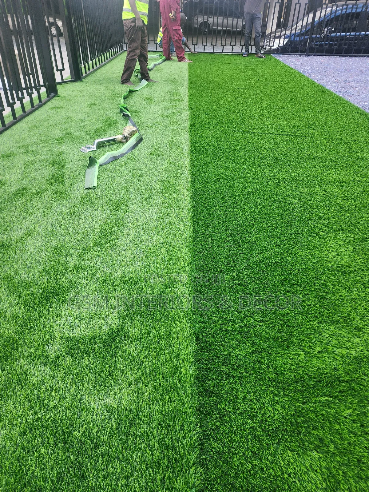Artificial Green Grass Carpets on Cabro Floorings