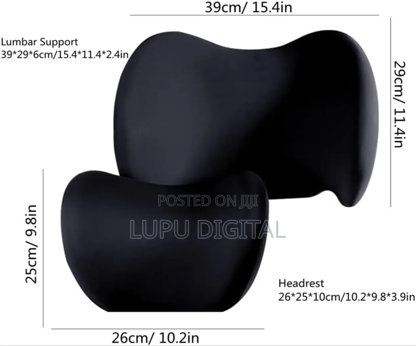 Car Lumbar Support Pillow Neck Pillow Set Memory Foam Headrest