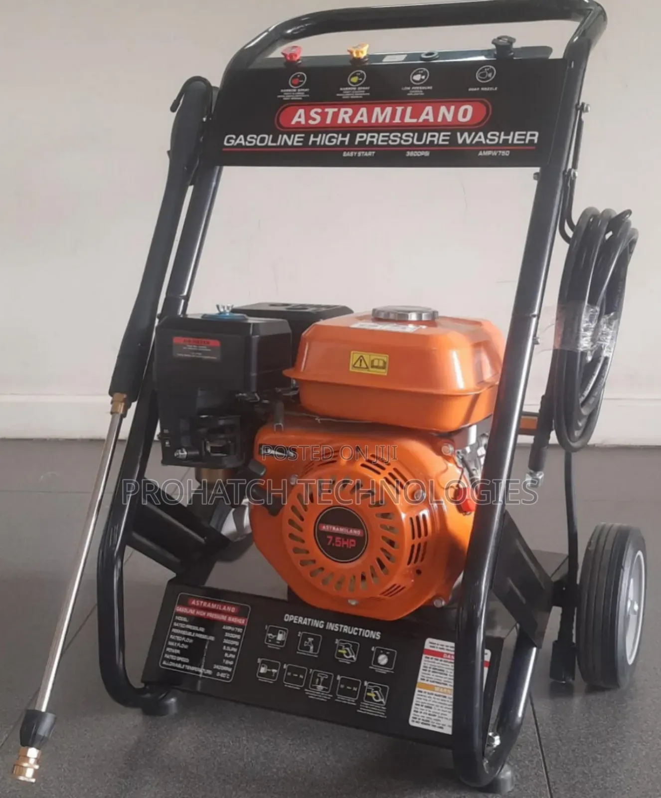 7.5hp 3200psi Pressure Washer Petrol Powered