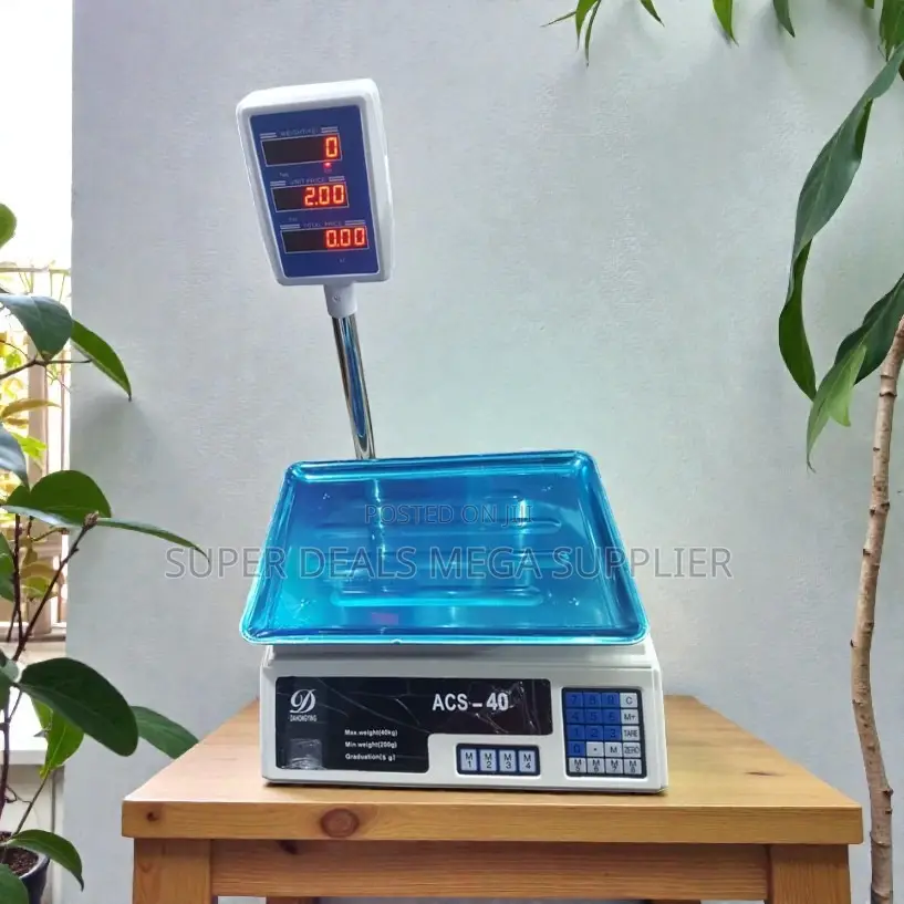 Acs 40 40kgs Electronic Weighing Scale With Led Display Rechargeable