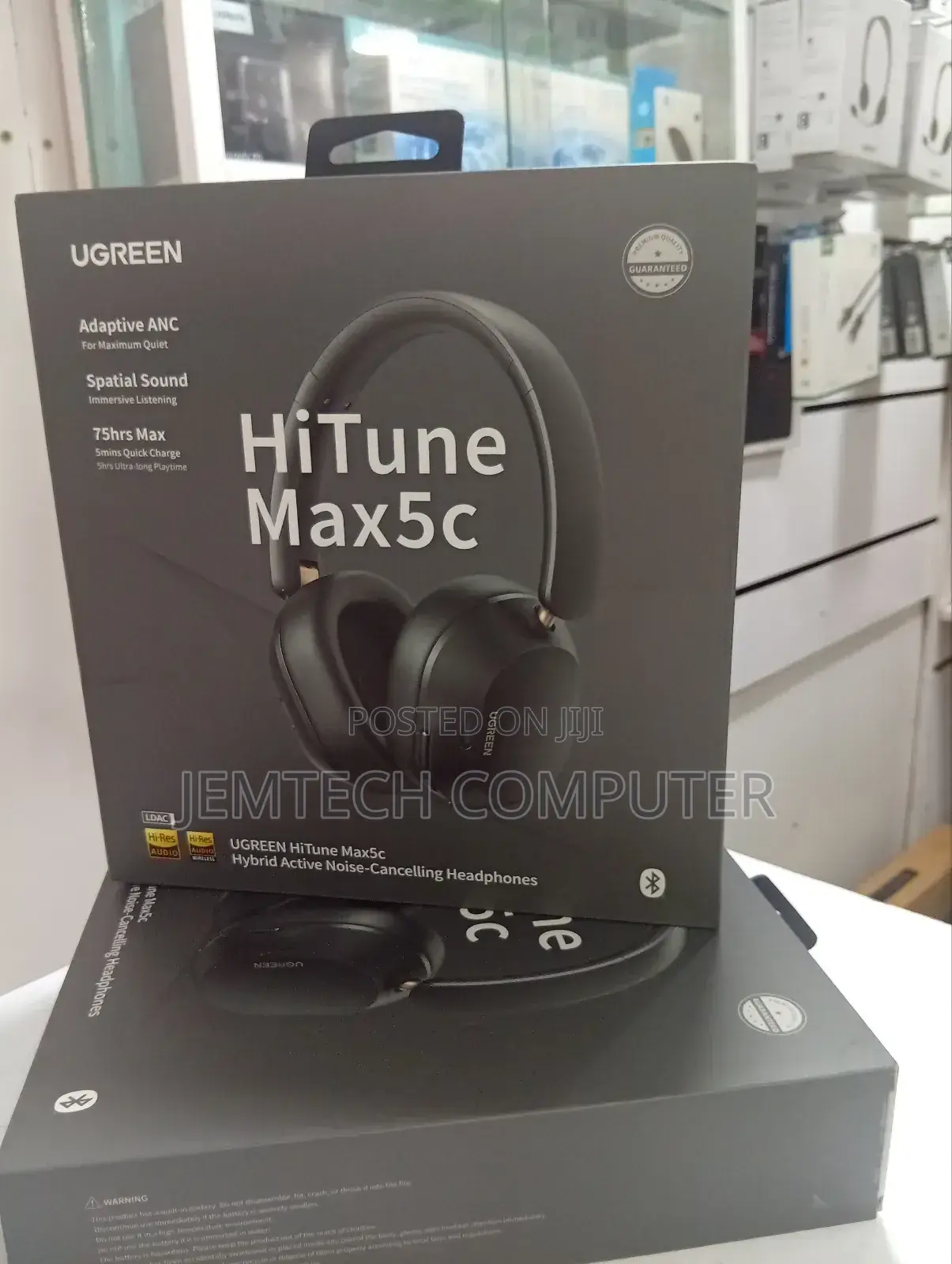 Ugreen Hitune Max5c Hybrid Active Noise-Cancelling Headphones - Black