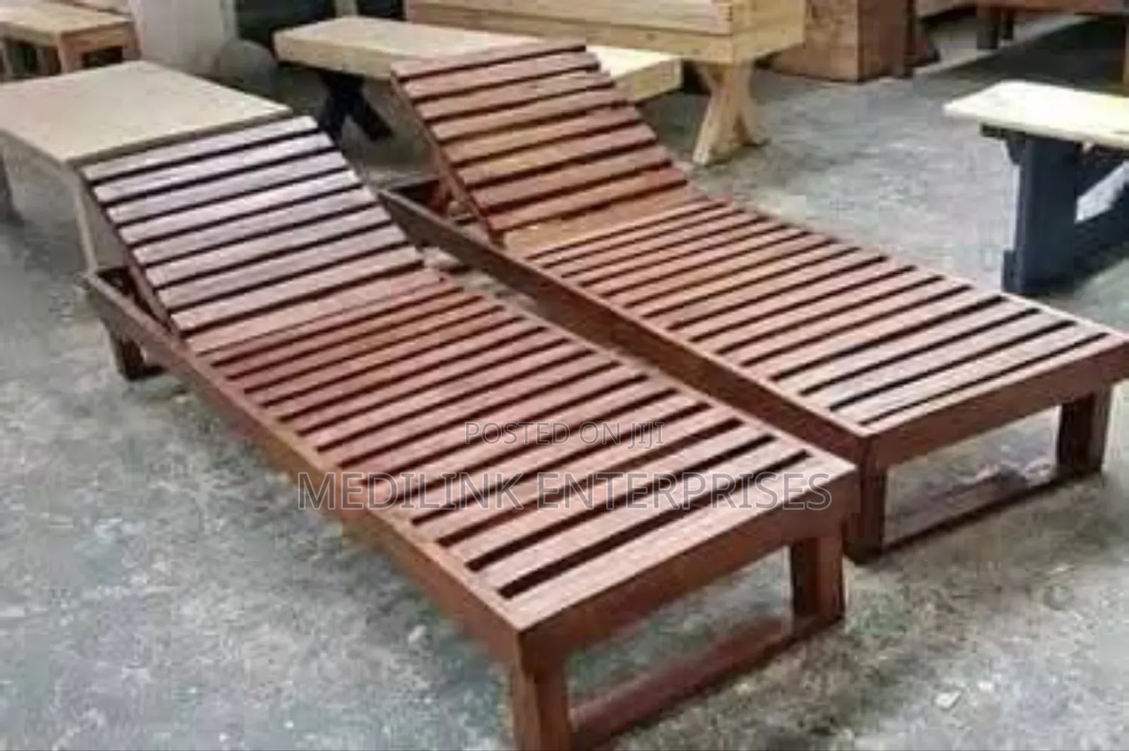Wooden Mahogany Poolside Sunbeds