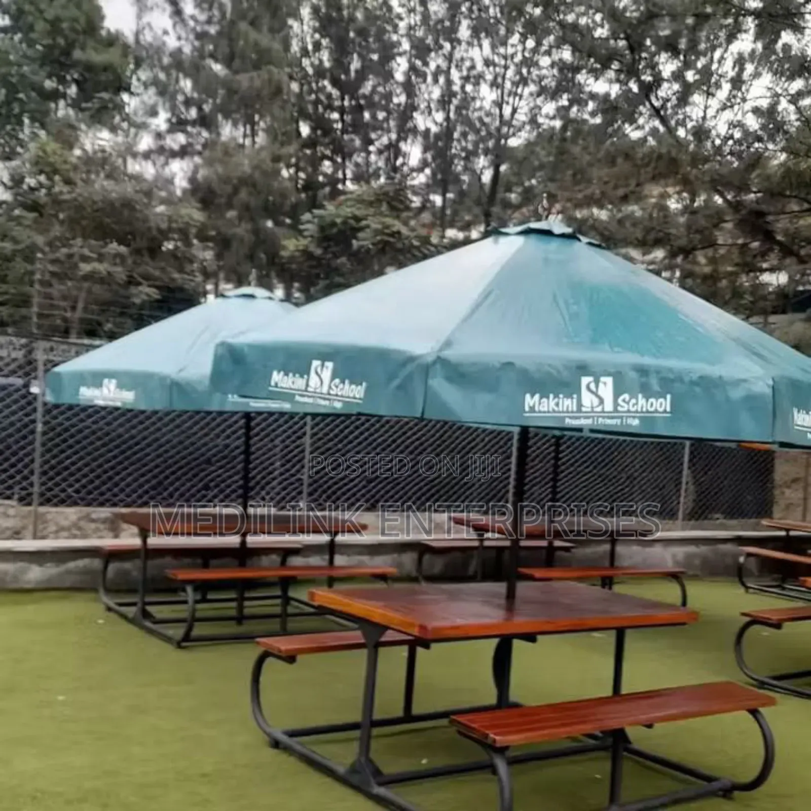 Modern Outdoor Institutional Setting(Umbrella Benches?