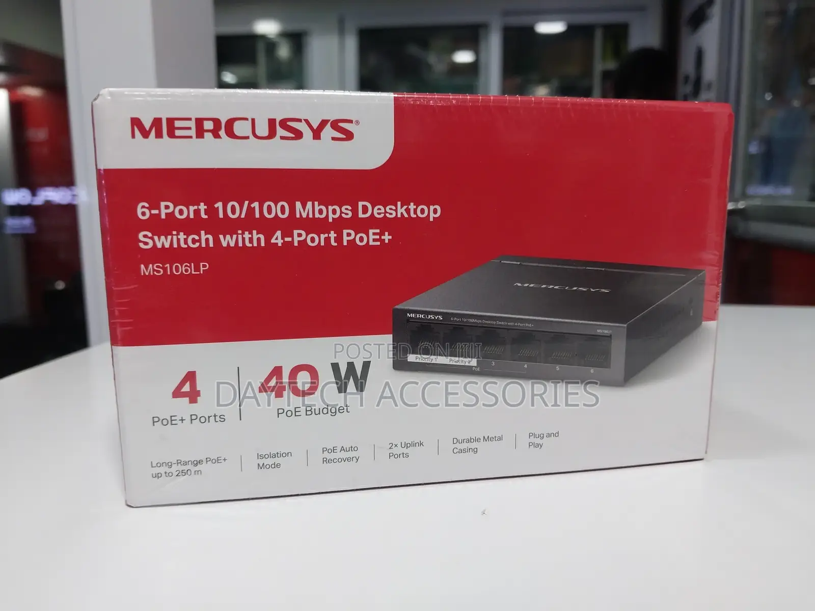 Mercusys Ms106lp 6-Port 10/100mbps 4-Port Poe Desktop Switch