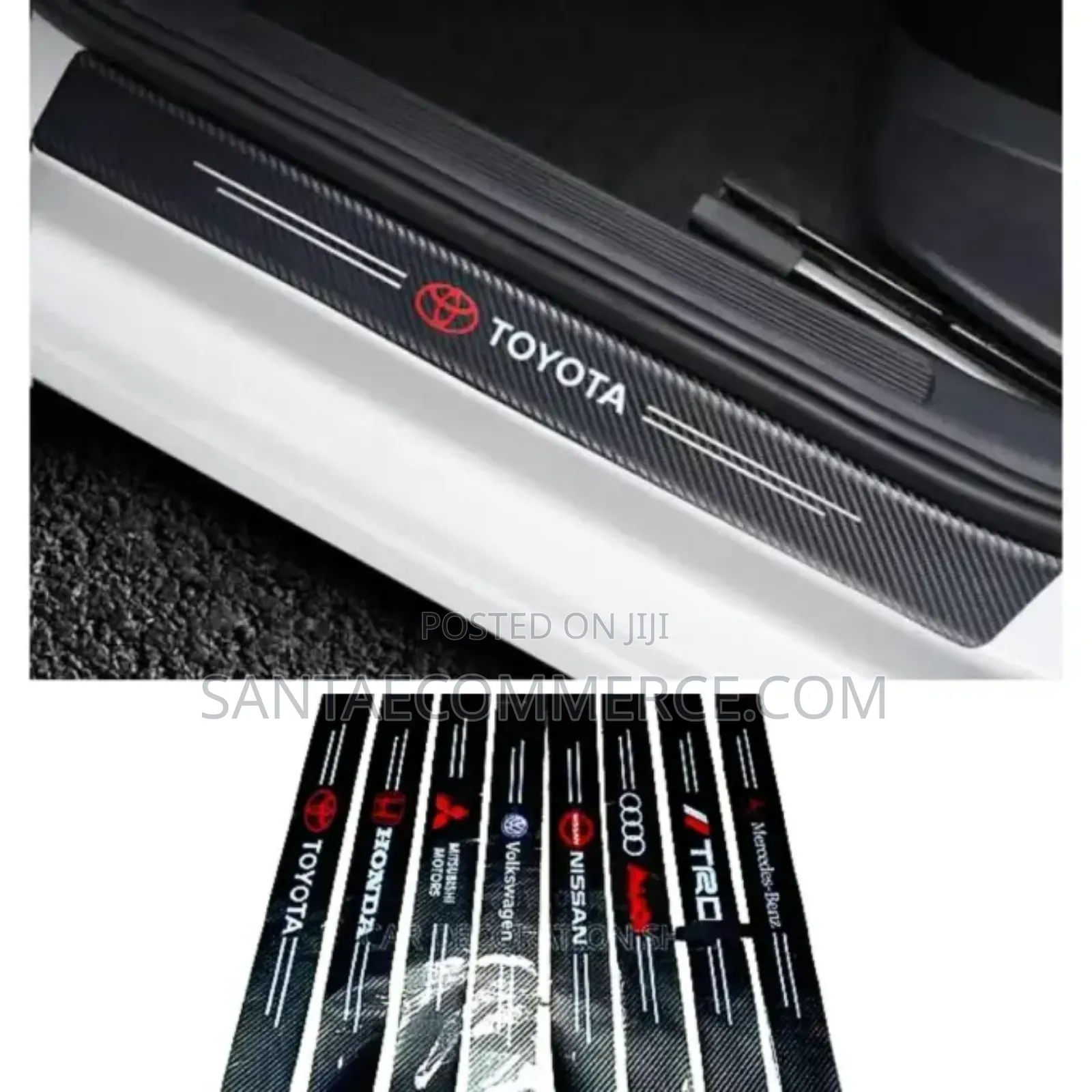 4pcs Car Door Side Step Sill Strip Sticker Protectors