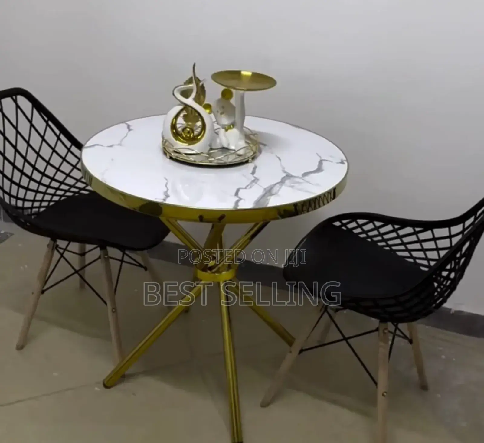 Marble Top Coffee Table and Mesh Eams Chair