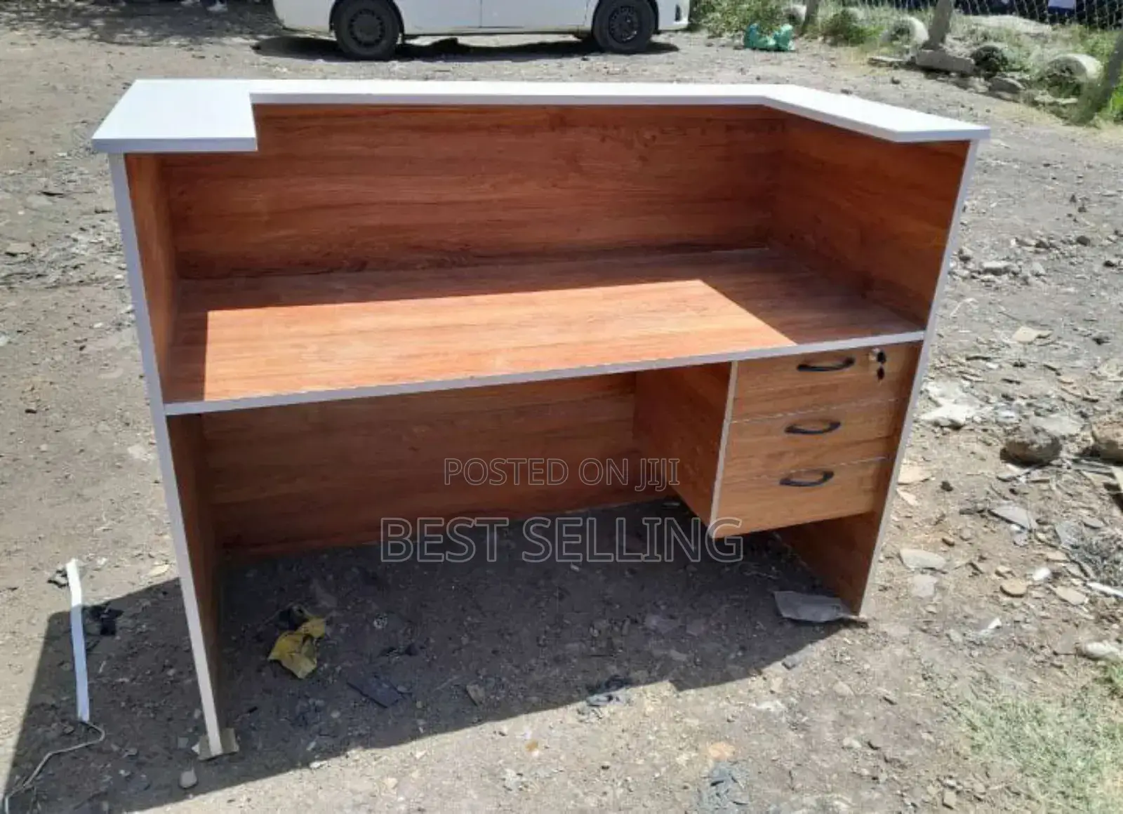 White Stripes Reception Desk