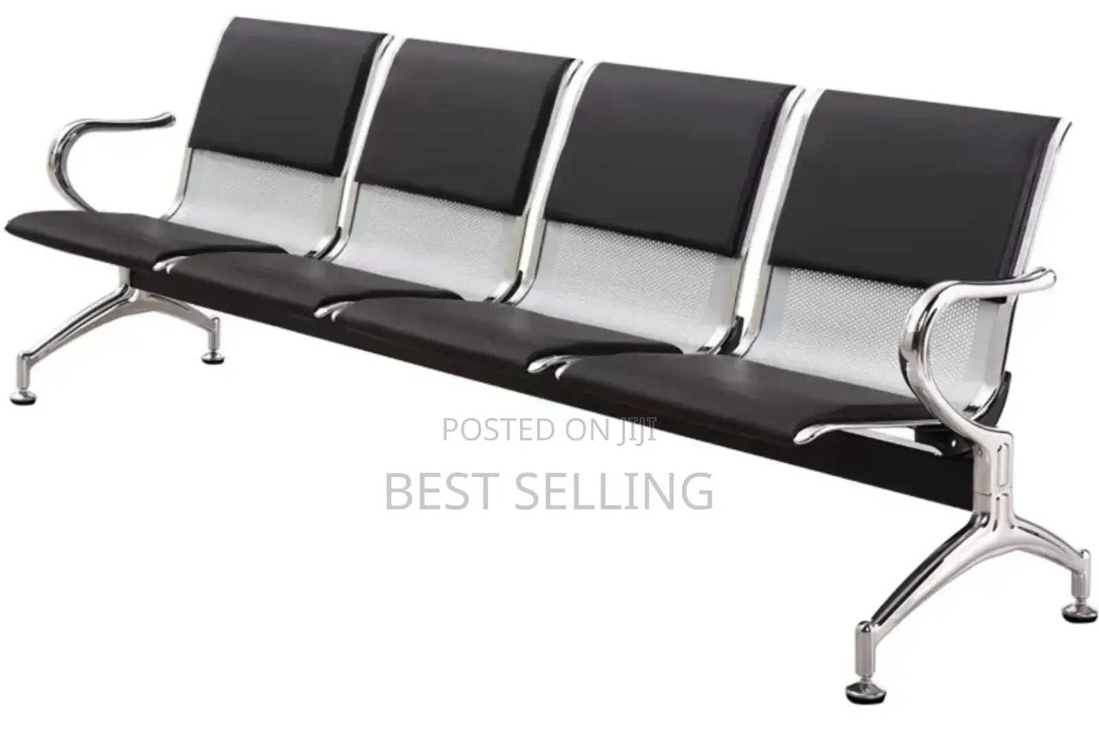 Black 4 Seater Waiting Chairs