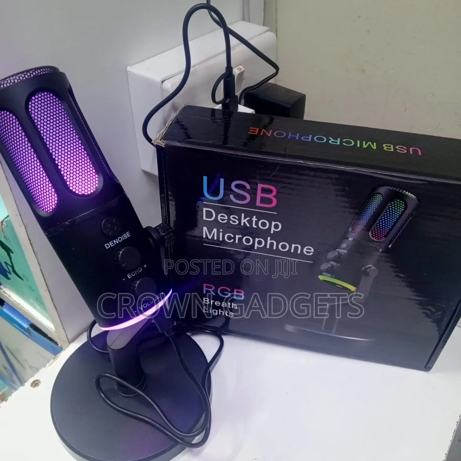 RGB Usb Mic With Noise Reduction Echo for Podcasts Games