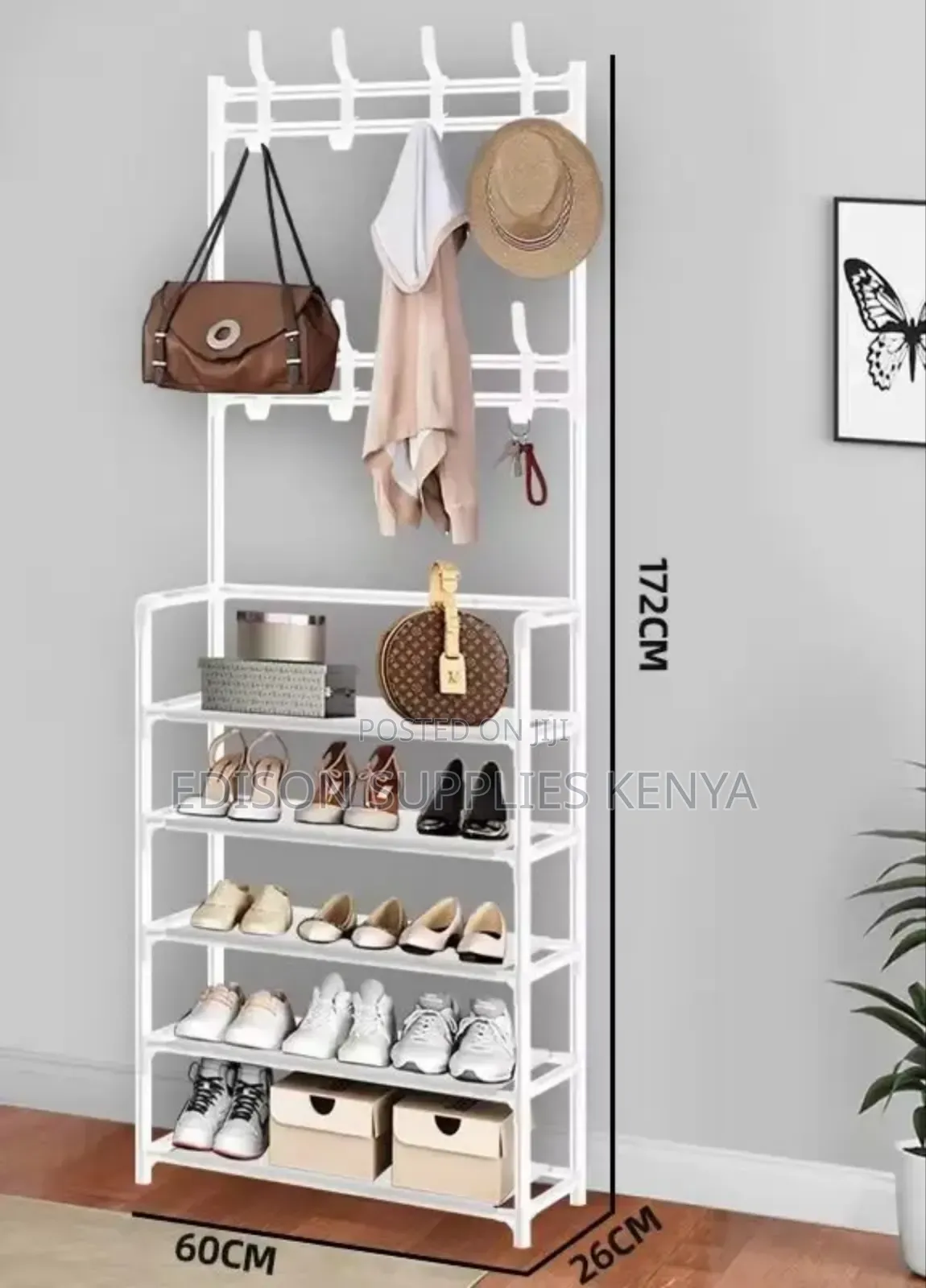 5 Layer Shoe Rack With Hooks Shoe Storage Rack