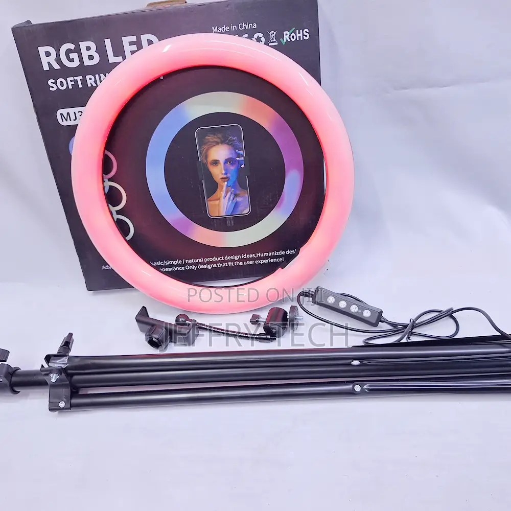 RGB 12 Inch 3 Mode Ring Light With Phone Holder and 2.2m Tripod Sta