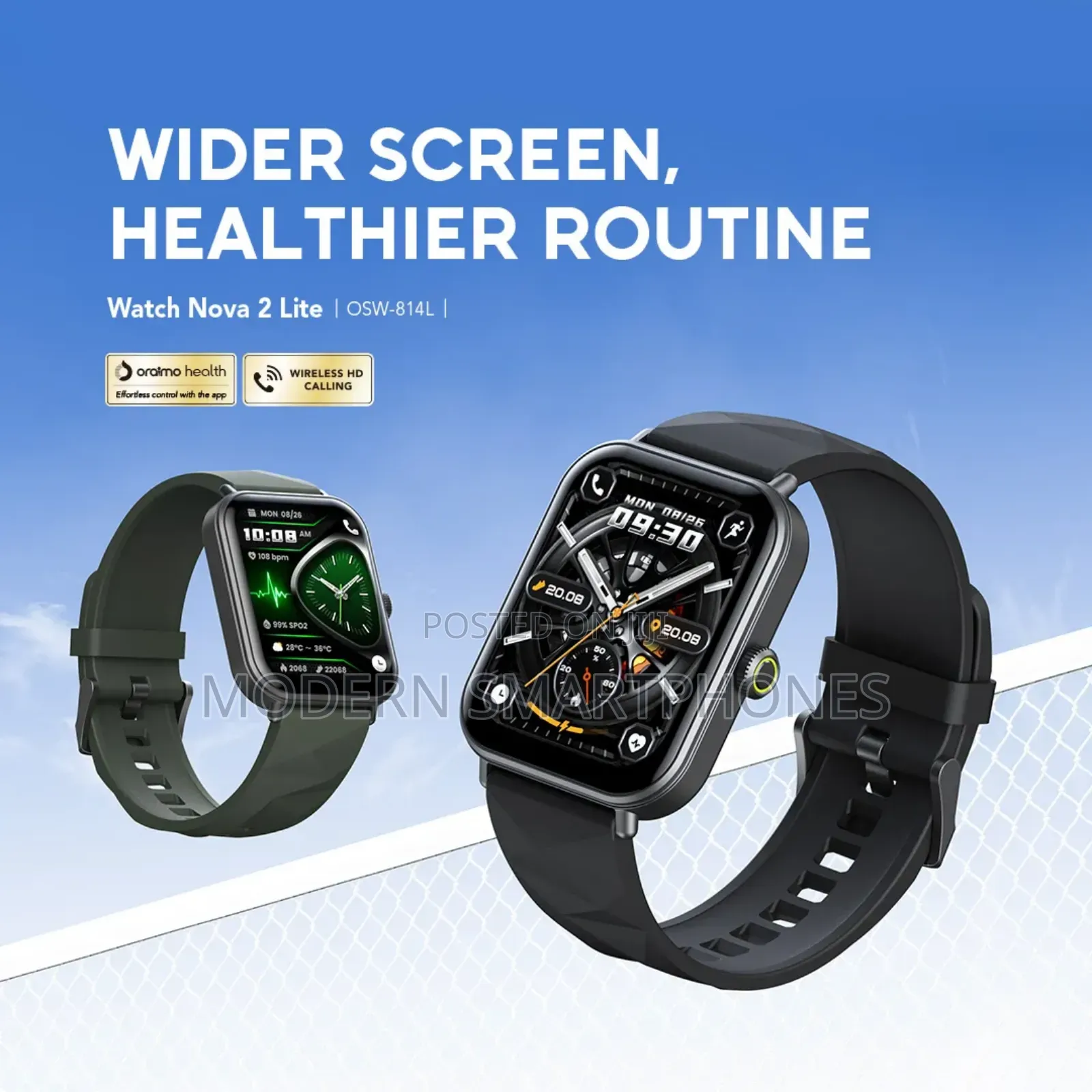 Oraimo Watch Nova 2 Lite 1.93'' Amoled Full Touch Screen Smart Watch