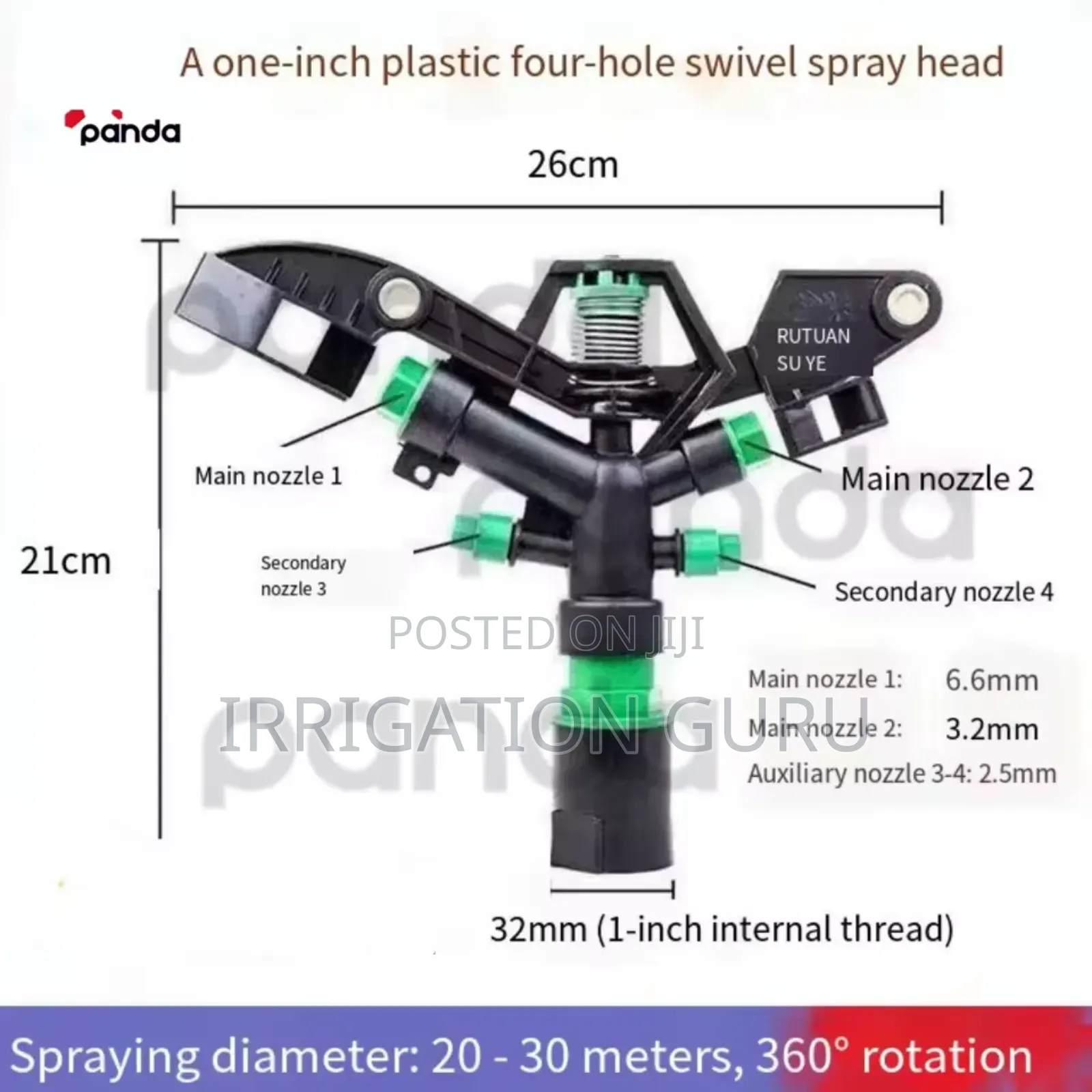 Green and Black Colored Sprinkler
