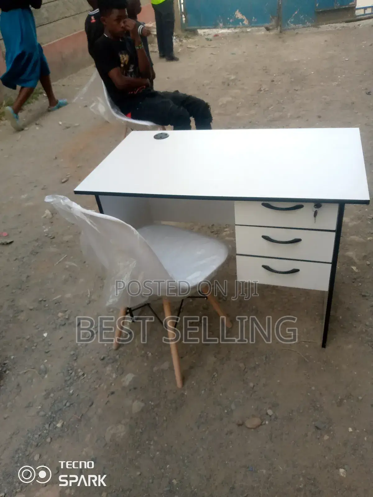 White Office/Study Desk and Eames Chair