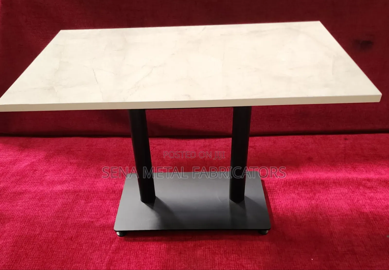 Sturdy Double Leg Stand Restaurant Table With Matte Top.