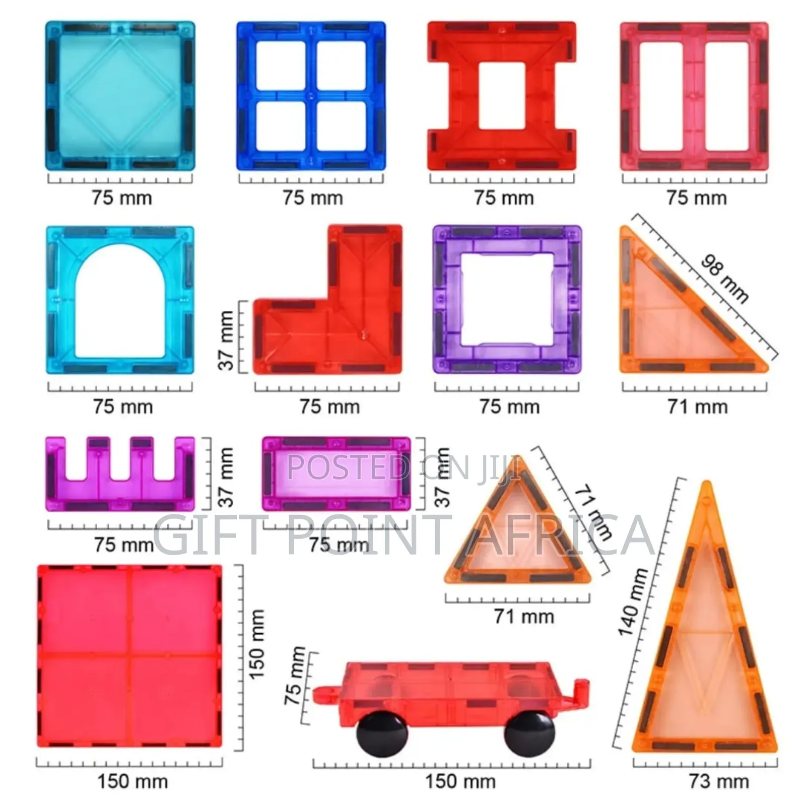 100 Pcs Colorful Magnetic Building Blocks For Kids