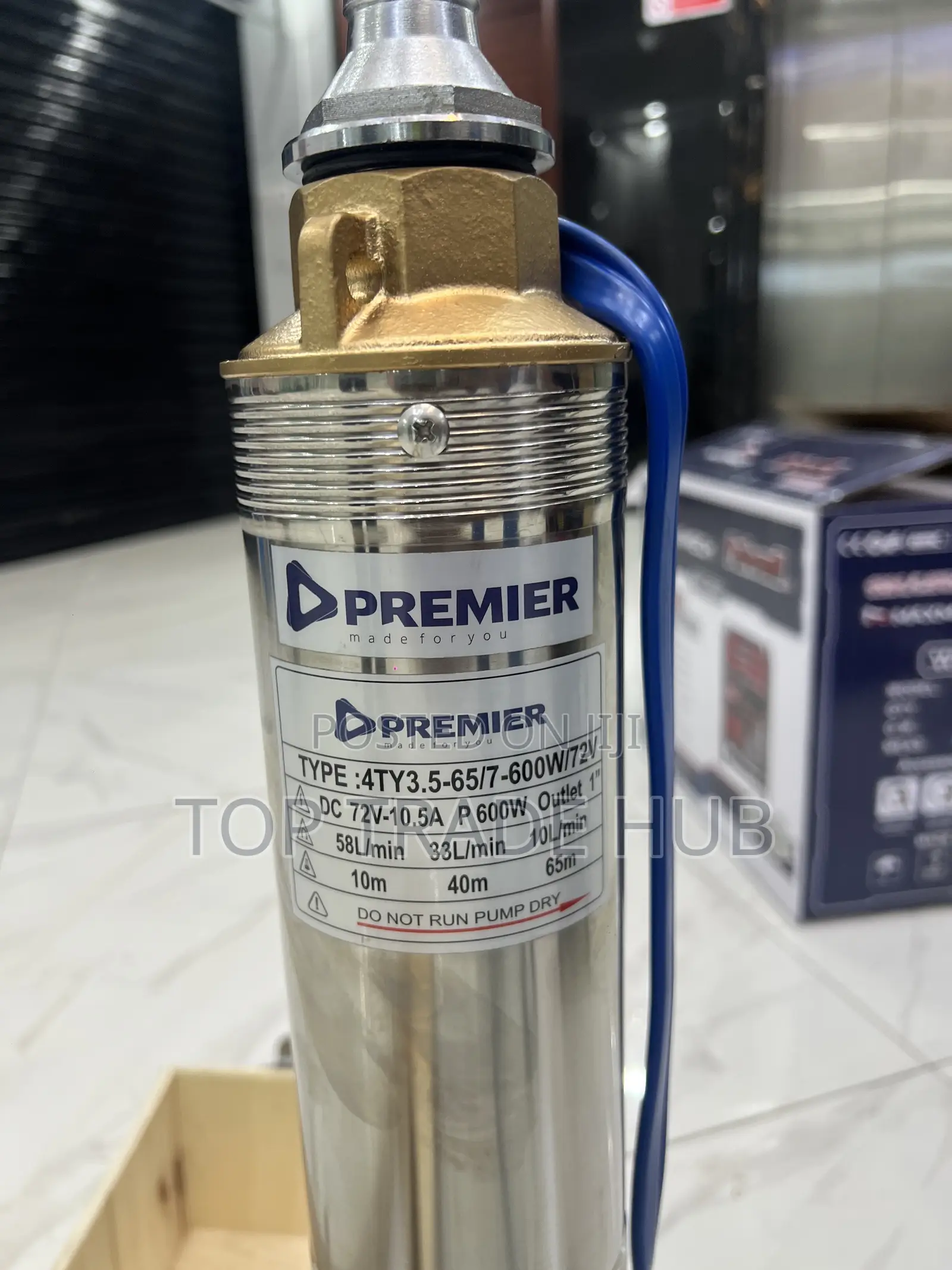 Premier 72v Solar Dc Brushless Submersible Pump 600w 65m Head