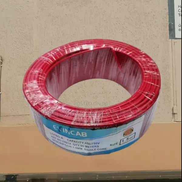 Evin Long- Lasting Red 1.5mm Long 90m Flexible Wiring Electrical Cable