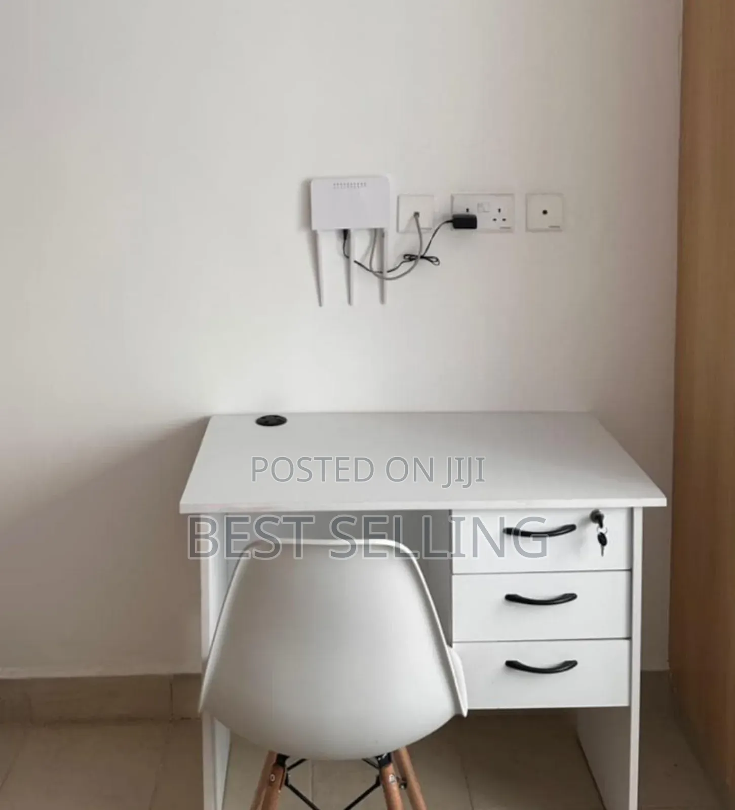 Classic White Study Desk and White Eams Chair