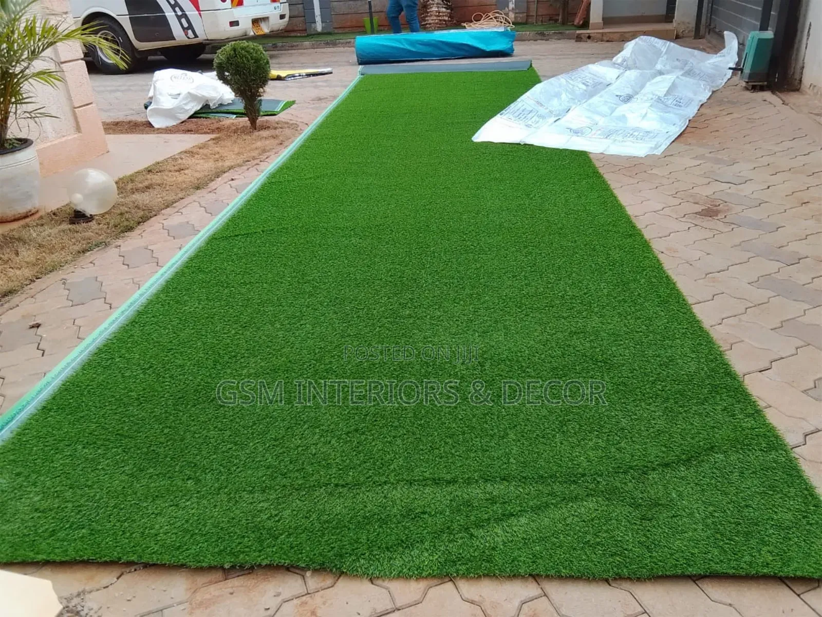 2m Wide Artificial Grass Carpets in 50m2