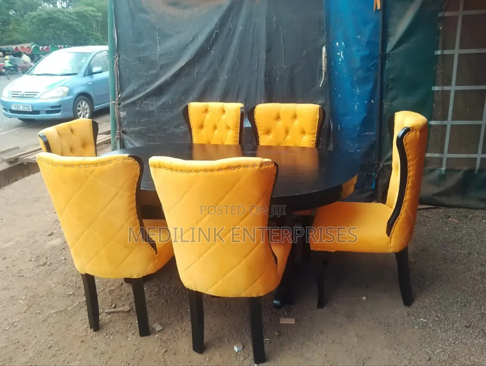 Wooden Mix 6-Seater Dinning Table Set