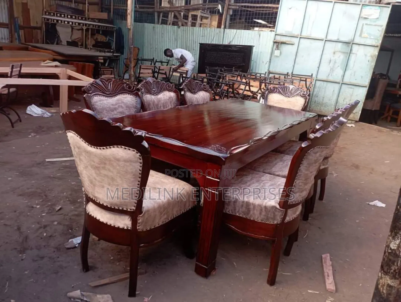 Antique 8-Seater Dinning Table Set Walnut Creek