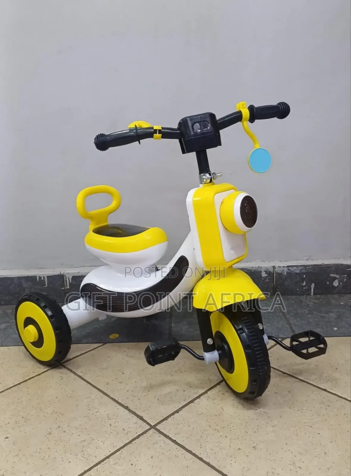Strong Musical Tricycle With Lights And Mirror For Kids
