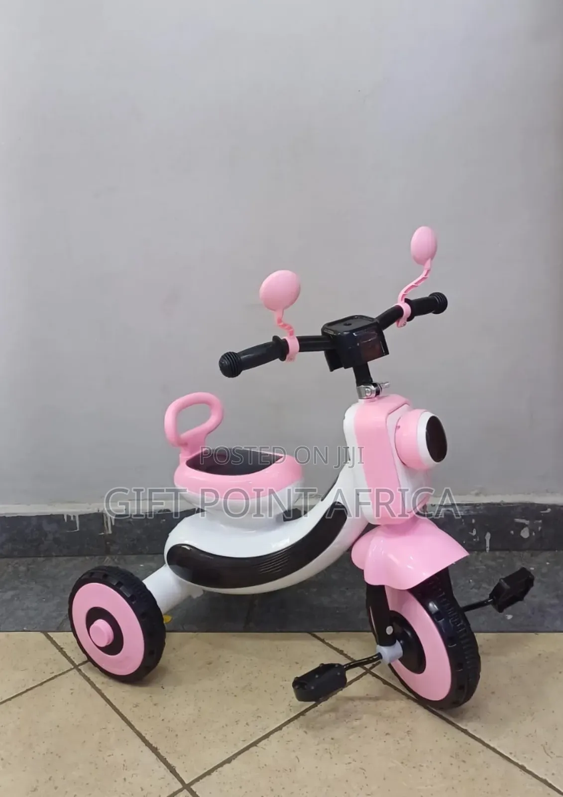 Strong Musical Tricycle With Lights And Mirror For Kids