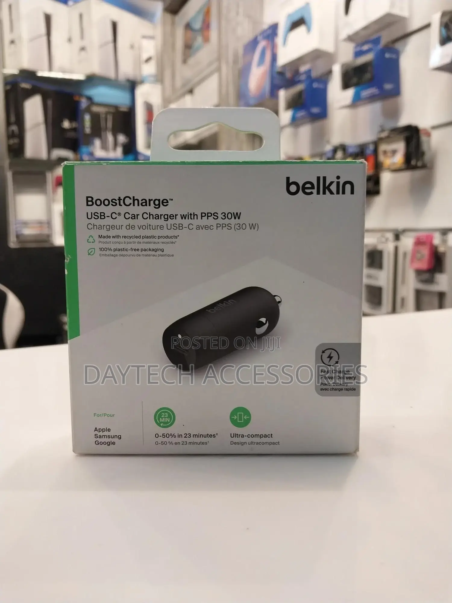 Belkin Boostcharge Usb-C Car Charger With PPS 30w – Black