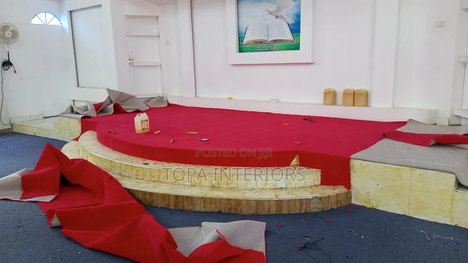 Pulpit Decoration Red Altar Floor Carpets Installation