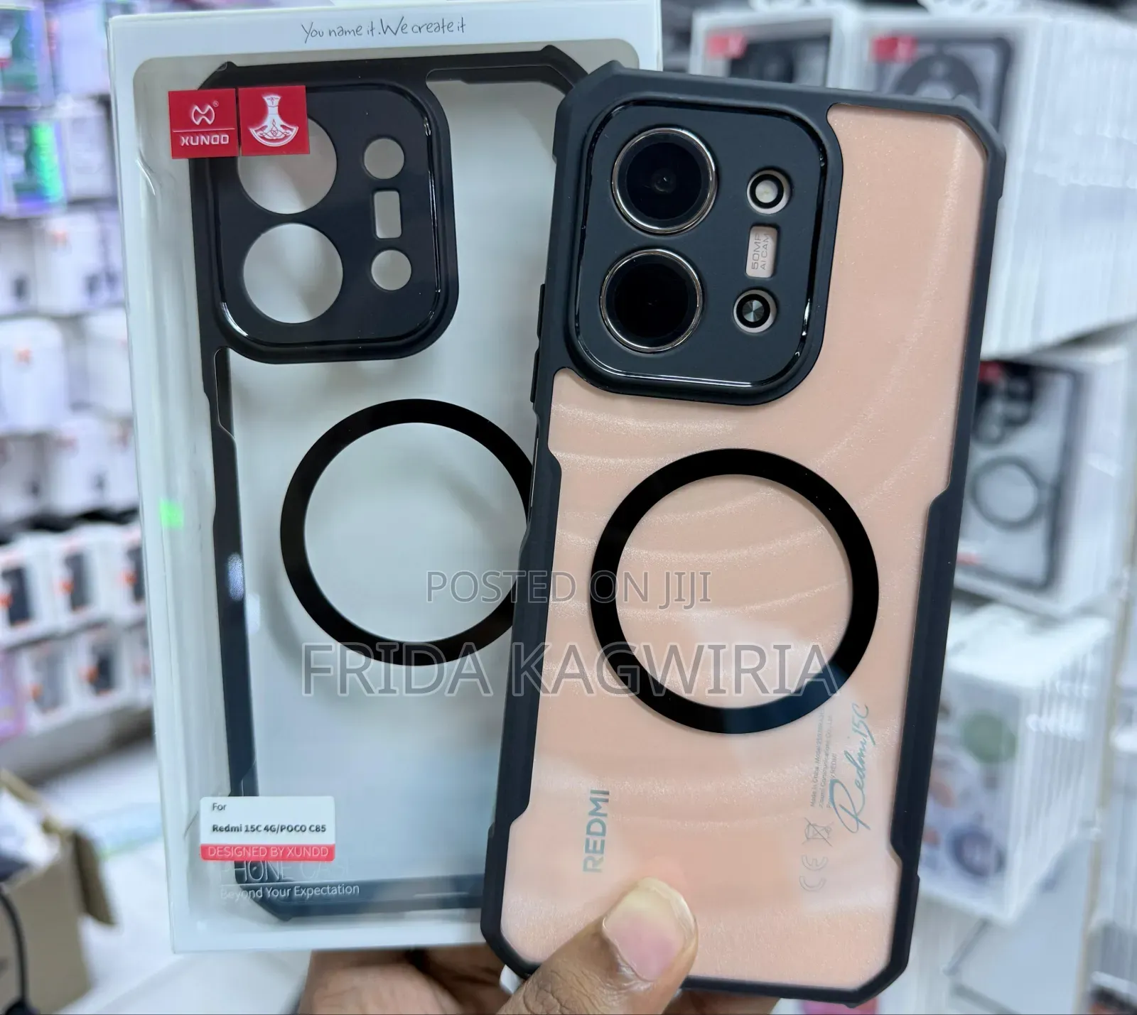 Redmi 15c Xundd Shockproof Clear Back Cover With Magnetic