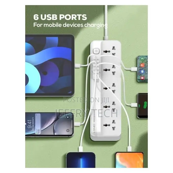 Power Strip Surge Protector With 5 Ac Outlets Sockets and 6 Usb Charg