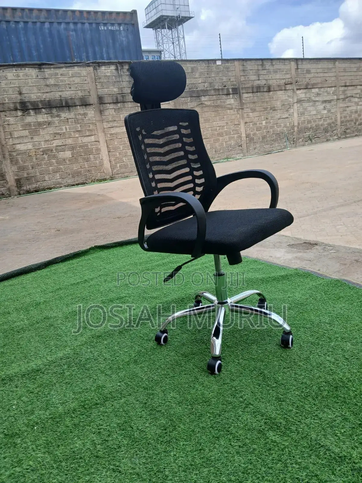 Secretarial Mesh Office Chair With Headrest
