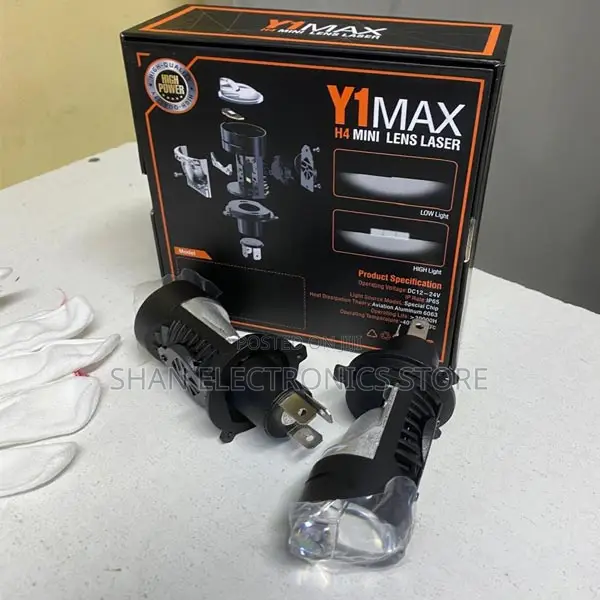 1pair Car H4 Y1 Led Mini Projector Lenses Headlight Bulbs Hi/Lo Beam
