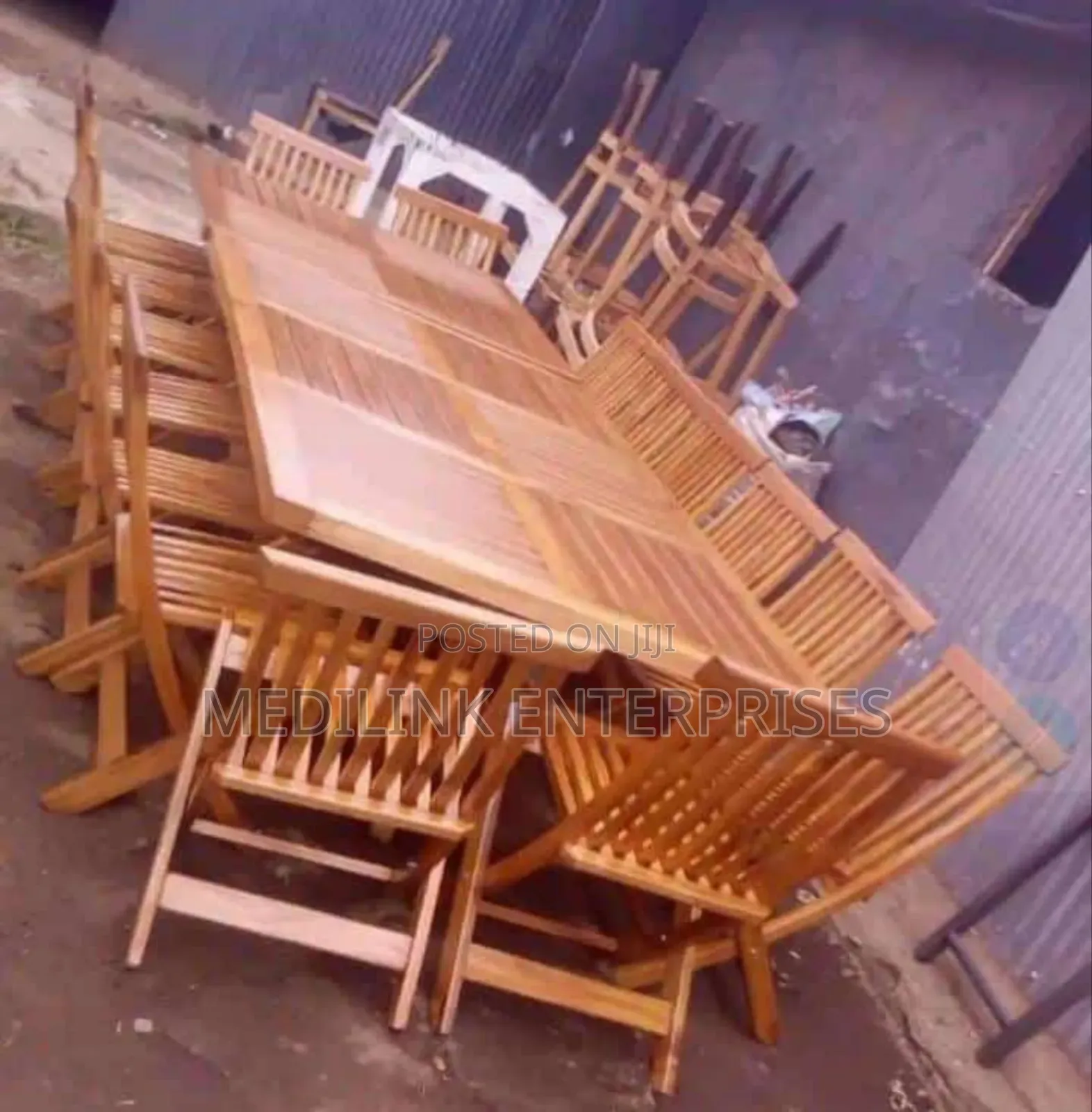 16-Seater Foldable Chairs Outdoor Conference Table Set