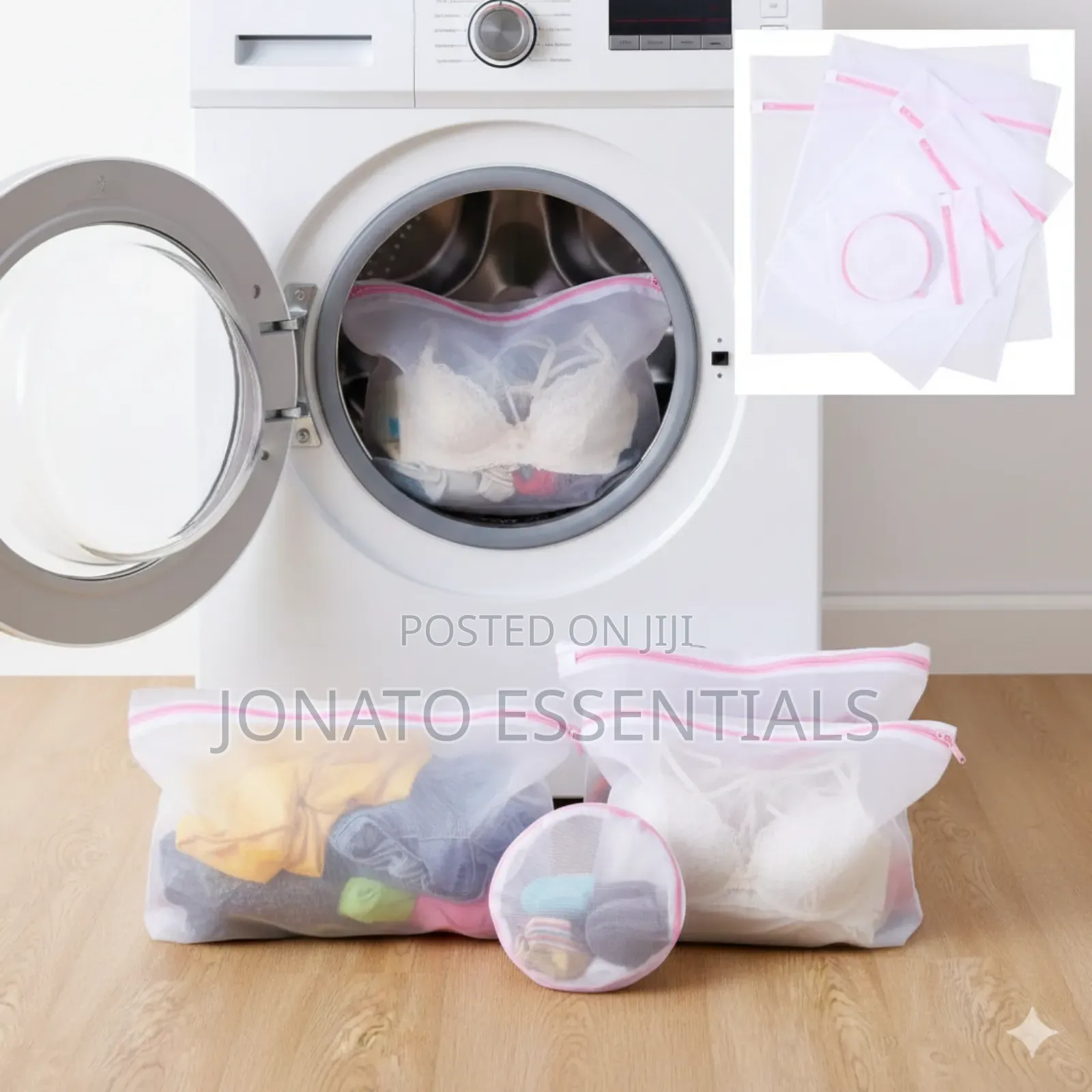Set of 6 Premium Laundry Mesh Bags With Zipper