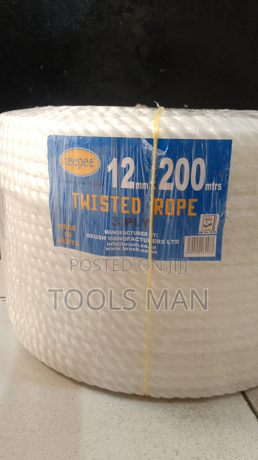 12mm 3-Ply Twisted Polythene Rope Teepee. 12mm×200m Nylon Rope.