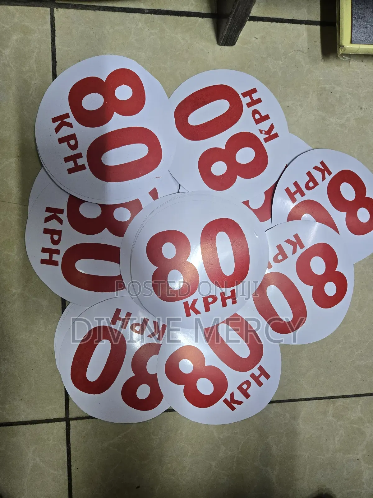 Sticker 80 KPH Red