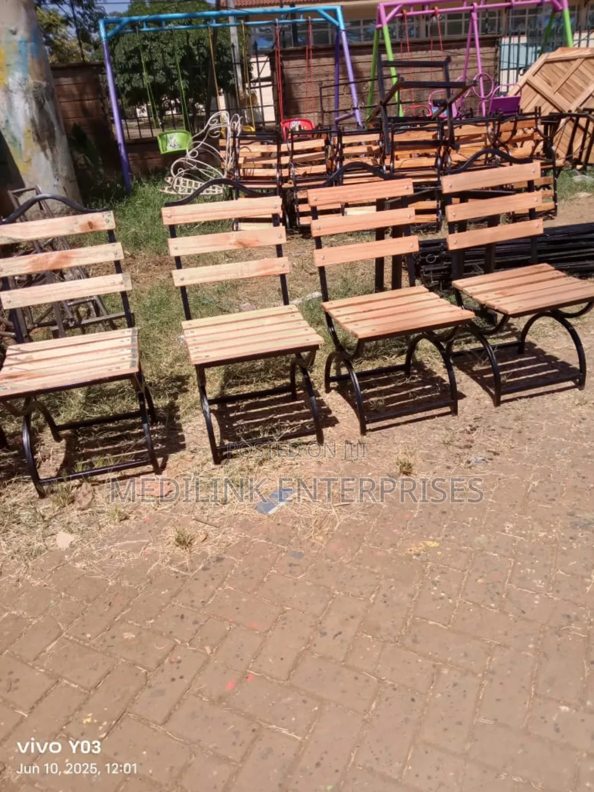 Mahogany Metallic Outdoor Chairs