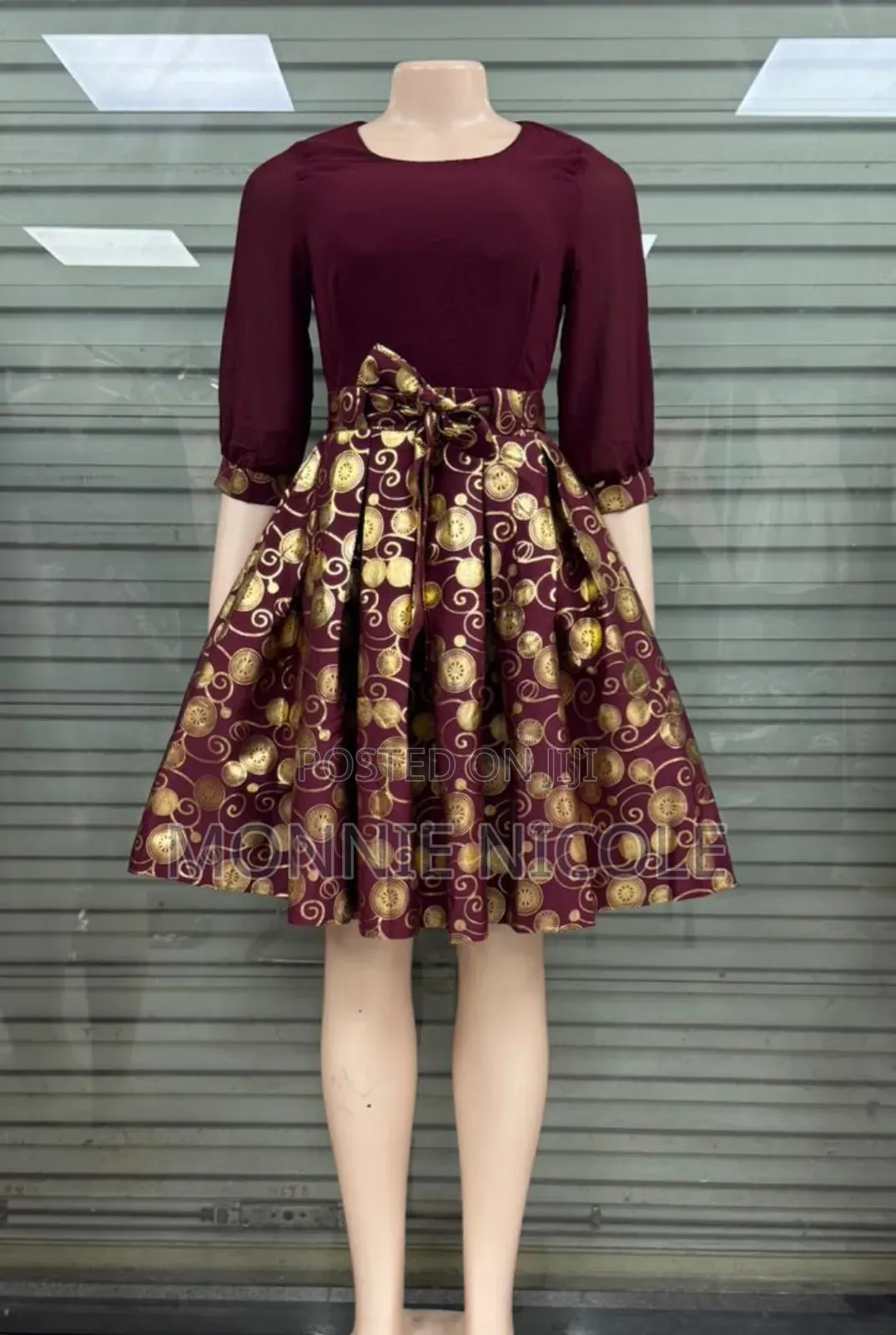 Trendy Maroon Skater Dress