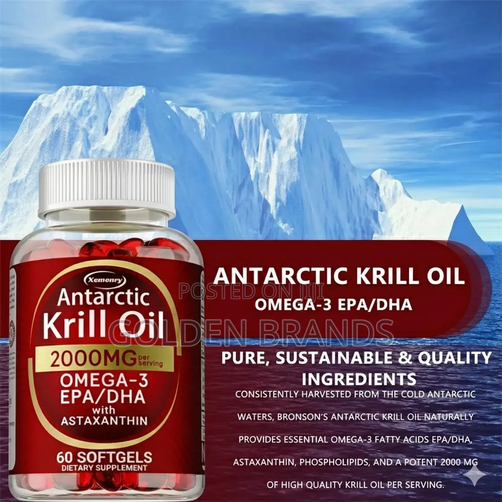 Antarctic Krill Oil--Omega-3 Epa/Dha Astaxanthin Brain, Heart Joint