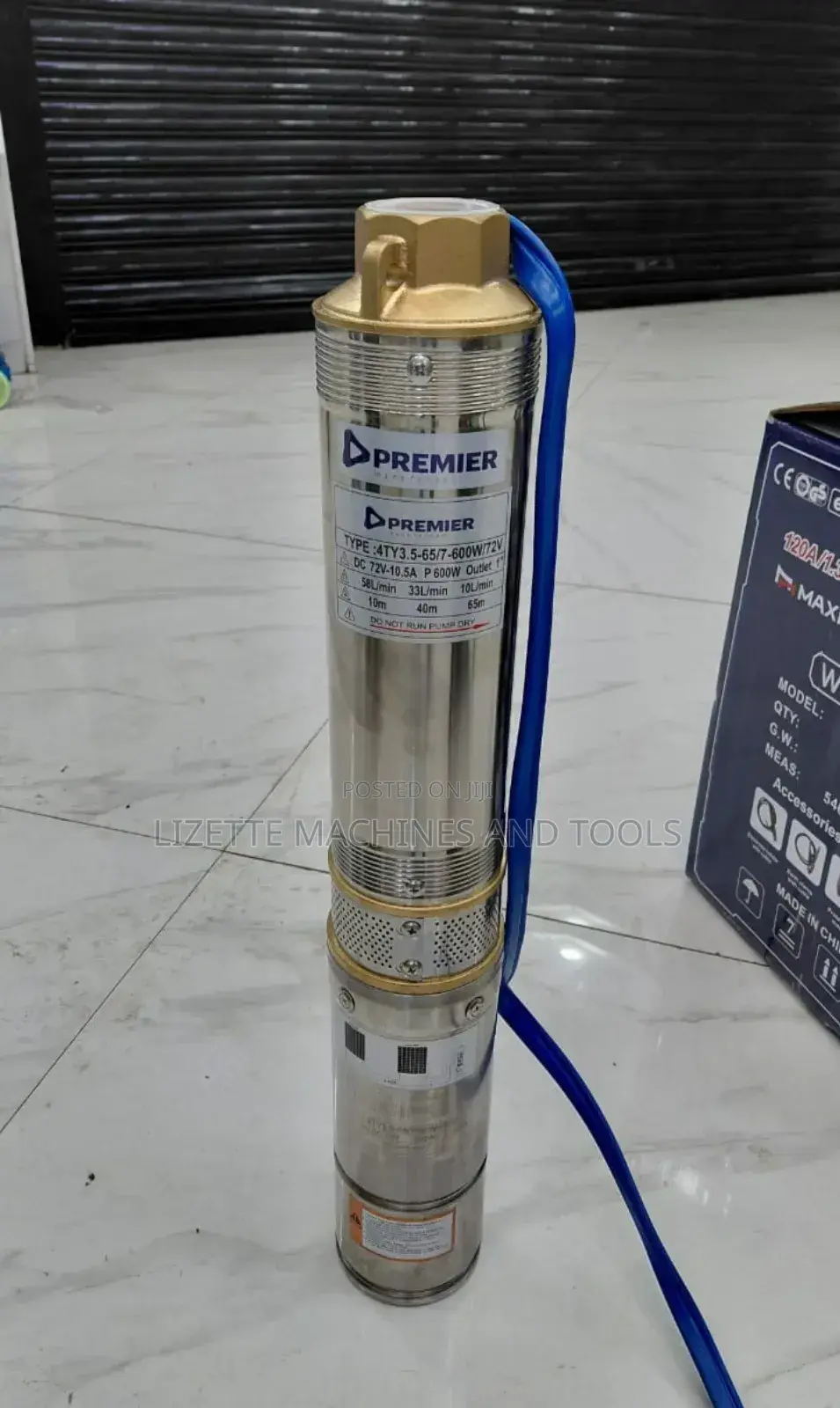 Premier 65m Head Solar Submersible Pump 600w 72v